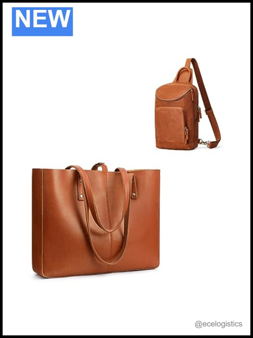 Genuine Leather Convertible Tote Sling Crossbody Shoulder Bag with Removable